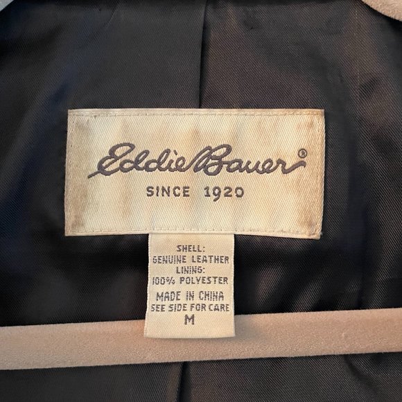 Eddie Bauer Black Leather Jacket Vintage Womens Medium Genuine Leather - Picture 2 of 8